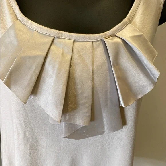 Ann Taylor Women’s Size Medium Pleated Scoop Neck Tank Top Cottagecore - Picture 3 of 5